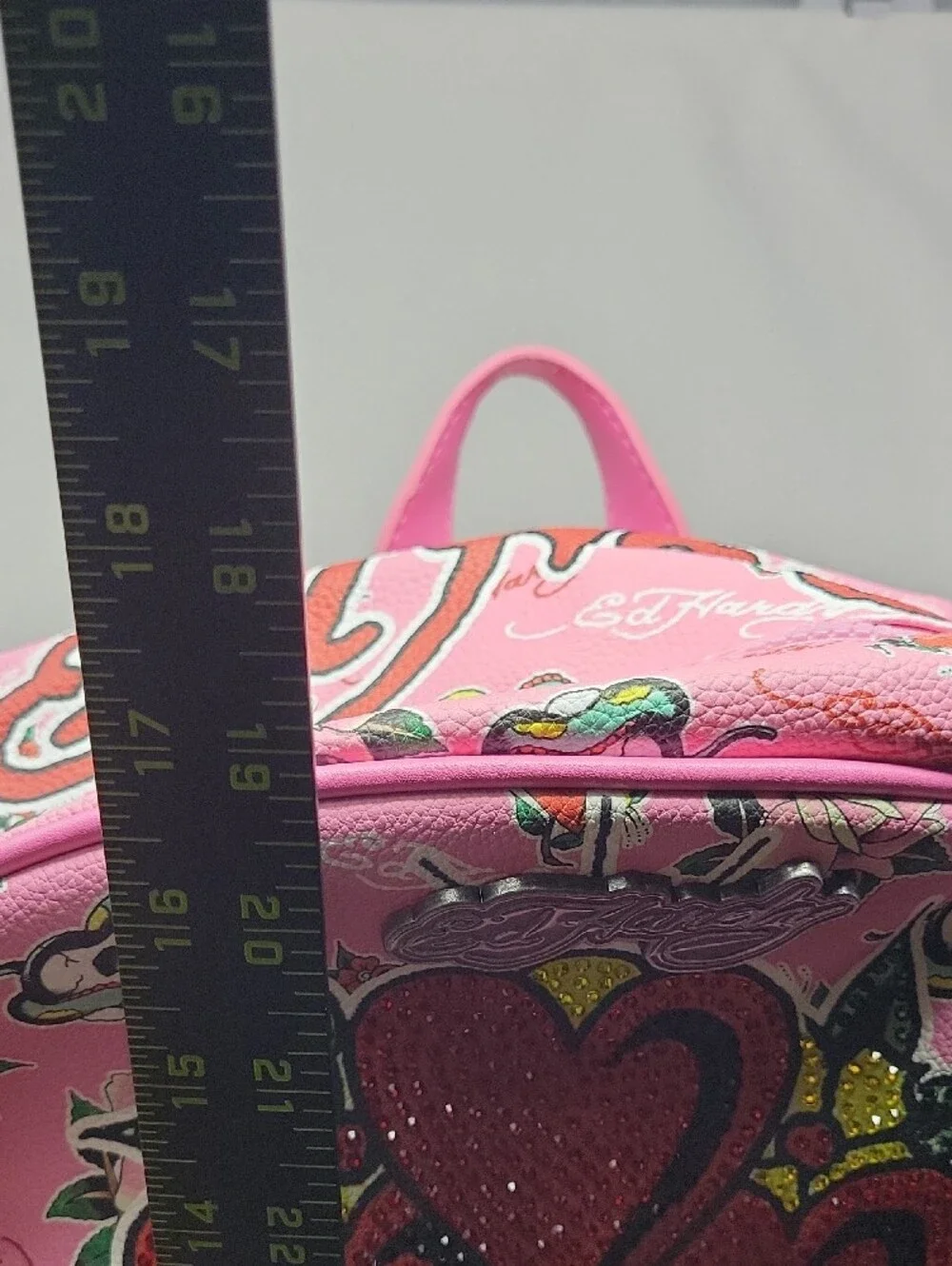 Ed Hardy Pink Heart Motif Kids Backpack